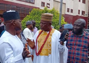 HE Yahaya Adoza Bello (L), Chief Richard Asaje (M), Hon. Omonu Joshua (R)