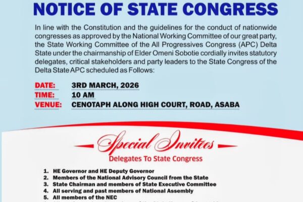 Delta APC Announces March 3 State Congress in Asaba