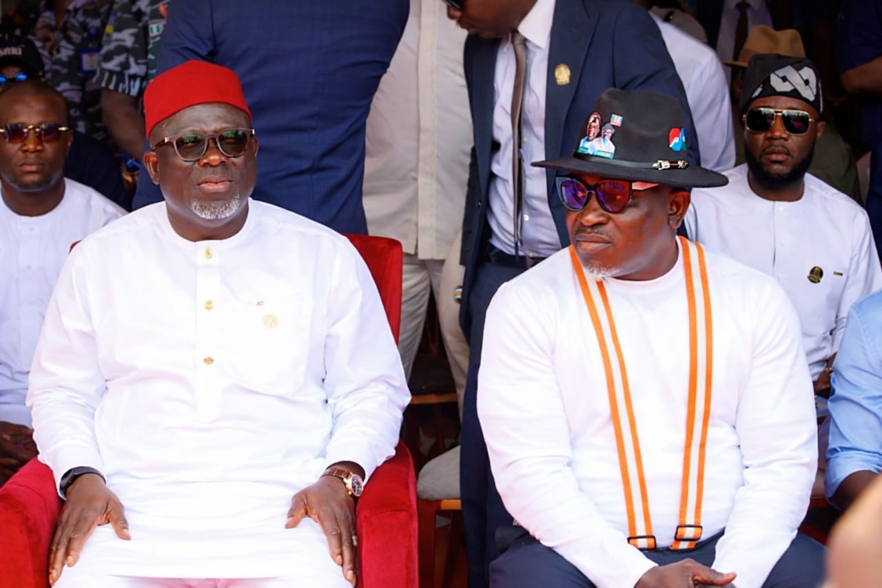 Governor Rt. Hon. Sheriff Oborevwori and Delta State Commissioner for Works (Highways and Urban Roads), Comrade Reuben Izeze