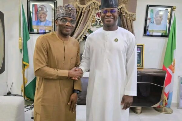 Rector, Kogi State Polytechnic Lokoja . Salihu Sanusi Avidime (L), Former Governor of Kogi State, Yahaya Adoza Bello (R)
