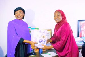 Hajiya Sa'adatu Galadima, the State Commandant of NAPTIP, (R) and Hon. Dr. Hajarat Danyaro Ibrahim, Nasarawa State House of Assembly member representing Nasarawa Central Constituency (L)