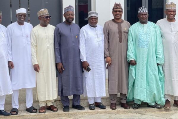 Alhaji Musa Muhammed Maikaya 3rd left in a group photograph with other gubernatorial aspirants from the Nasarawa West Senatorial District
