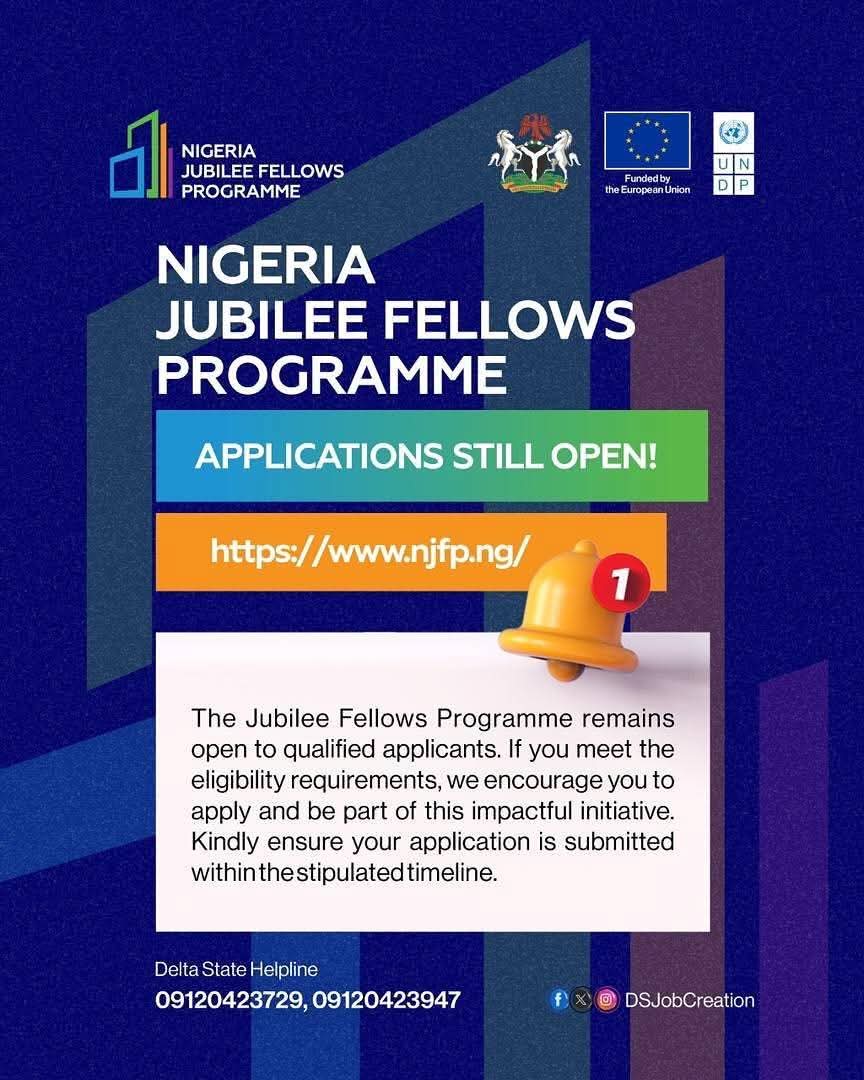 Nigerian Youths Urged to Apply as Jubilee Fellows Programme Offers Career Opportunities