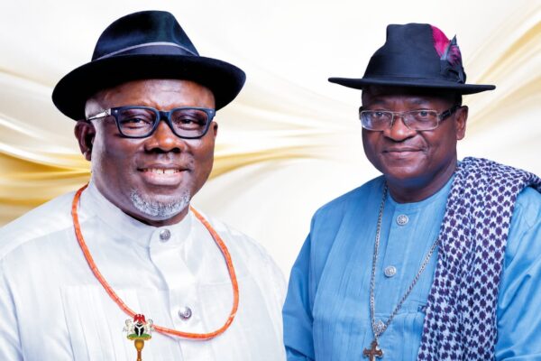Delta State Governor. Rt. Hon. Francis Sheriff Oborevwori and Member representing Ughelli North, Ughelli South and Udu Federal Constituency in the House of Representatives, Rt. Revd. Francis Ejiroghene Waive