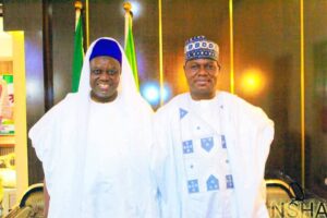 Emir of Lafia, His Royal Highness, Justice Sidi Bage Muhammad (Rtd) and Speaker of Nasarawa State House of Assembly, Rt. Hon. Danladi Jatau