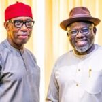 Former Delta State Governor, Ifeanyi Okowa and Executive Governor of Delta State, Sheriff Francis Oborevwori
