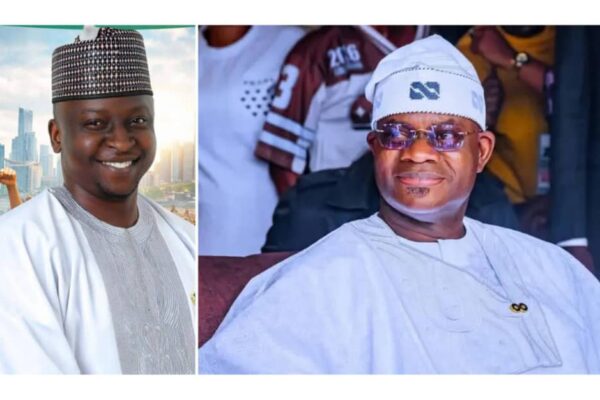 Hon. Salimonu Almaruf (L), Ex-Governor, Yahaya Adoza Bello (R)