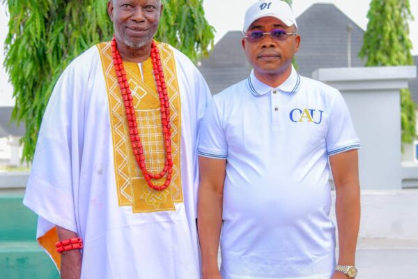 Chief Richard Asaje (L), Kogi State Governor HE Ahmed Usman Ododo (R)