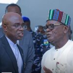 Benue State Governor, Hyacinth Alia and Former Governor of Benue State, Chief Samuel Ortom