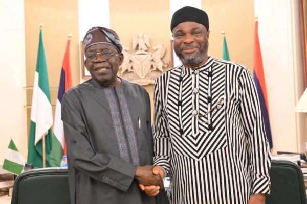 President Bola Ahmed Tinubu and Senator representing Delta South, Senator Joel-Onowakpo Thomas