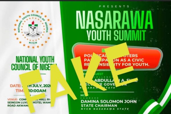 “NYCN Nasarawa leaders addressing the media as they disown a planned youth summit and reaffirm Jaafar Loko as the recognized chairman of the council in Nasarawa State.”