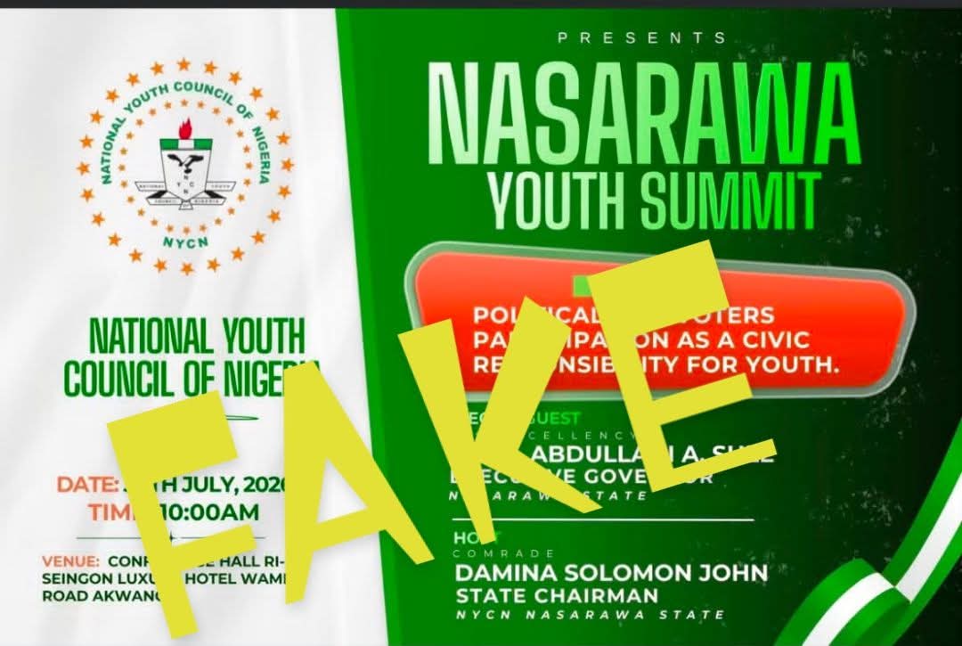 “NYCN Nasarawa leaders addressing the media as they disown a planned youth summit and reaffirm Jaafar Loko as the recognized chairman of the council in Nasarawa State.”
