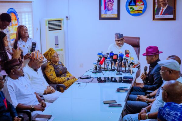 Dr. Kingsley Emu addressing journalists ahead of the Delta State Economic and Investment Summit 2026 in Asaba.