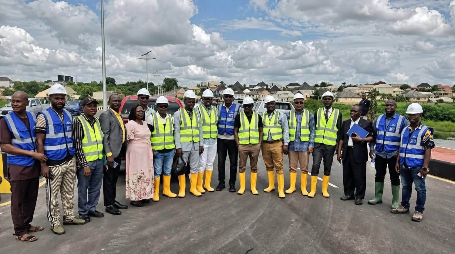Delta State Technical Team inspecting ongoing construction and land reclamation works at the Asaba Waterfront City and Niger City projects.