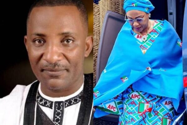 Kogi State Coordinator of the South West Agenda for Asiwaju/North Central Alliance (SWAGA/NCA), Prince Michael Ojotule and Nigeria's First Lady, Senator Oluremi Tinubu