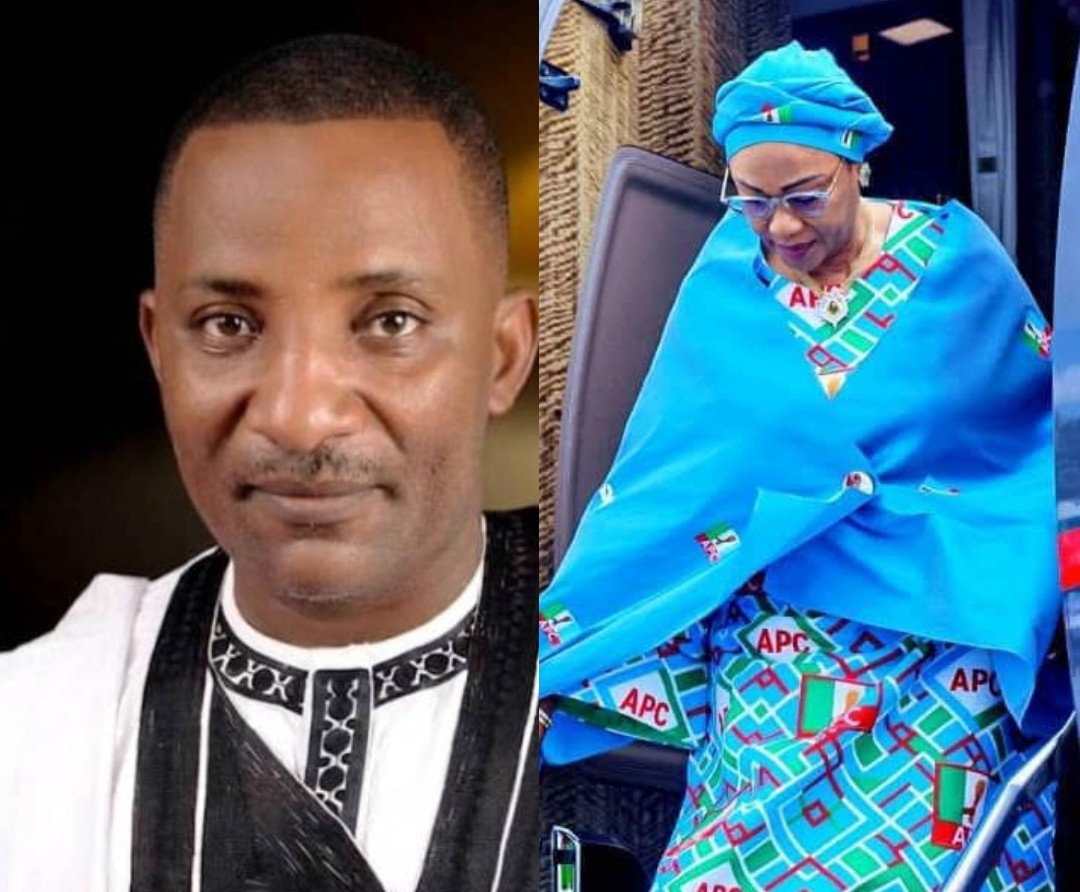 Kogi State Coordinator of the South West Agenda for Asiwaju/North Central Alliance (SWAGA/NCA), Prince Michael Ojotule and Nigeria's First Lady, Senator Oluremi Tinubu