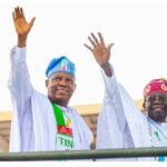 "President Bola Tinubu and Vice President Kashim Shettima at APC rally — Tinubu retains Shettima"