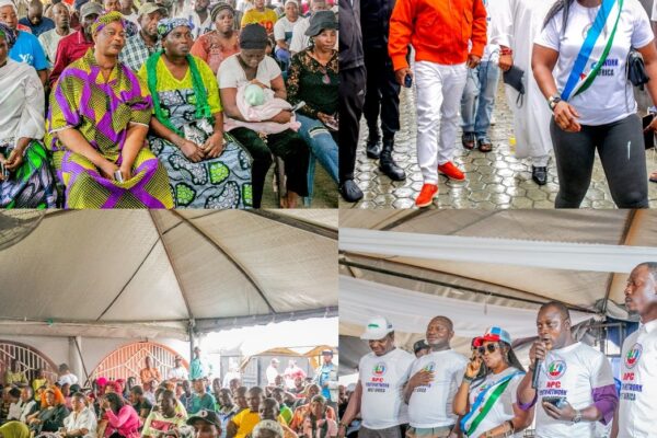 Hon. Olatunde Gideon Igbasan addressing APC Youth Network West Africa members during the Lagos Flag-Off Ceremony in Apapa.