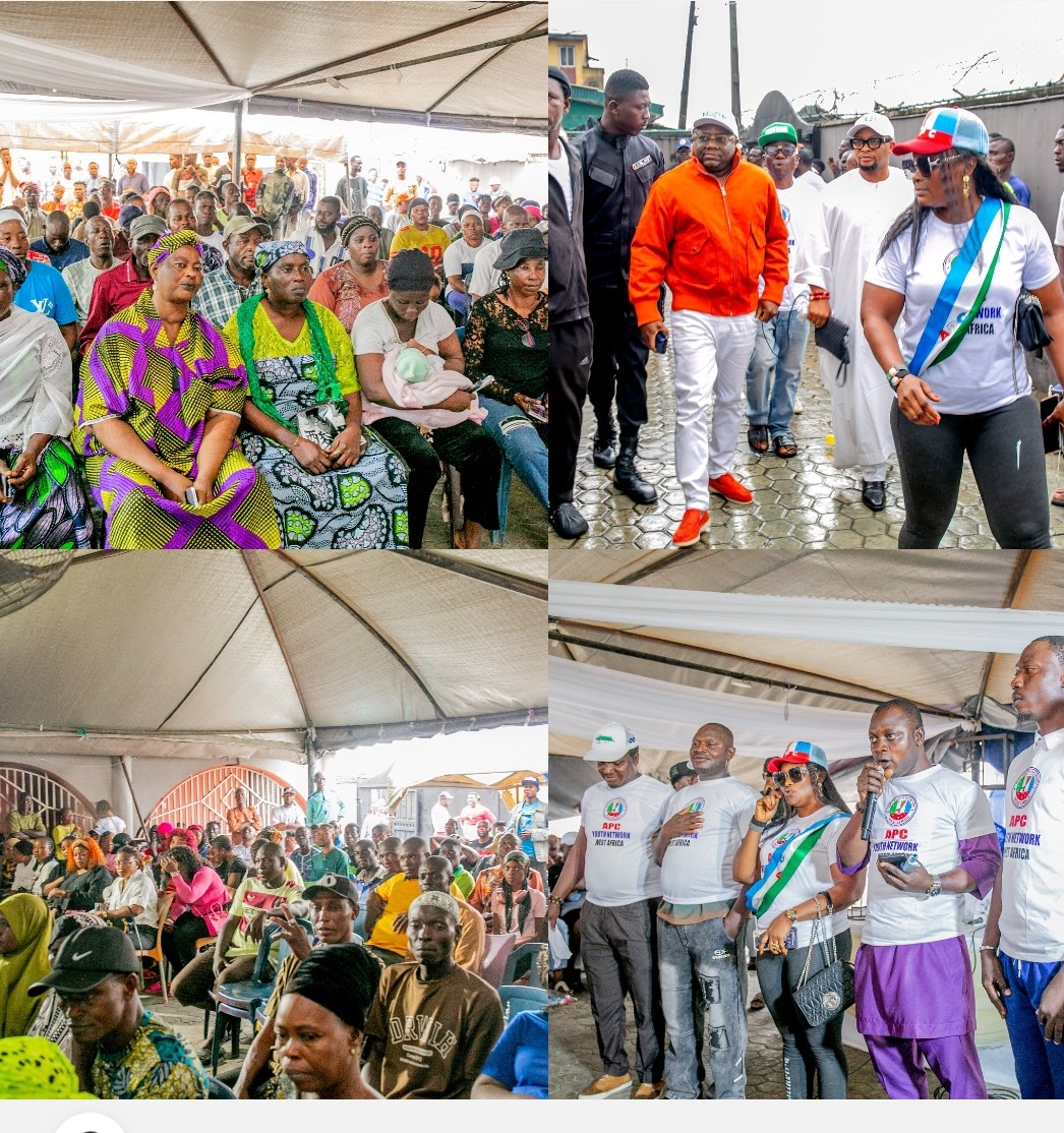 Hon. Olatunde Gideon Igbasan addressing APC Youth Network West Africa members during the Lagos Flag-Off Ceremony in Apapa.