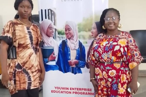 Students of Ekiti Polytechnic participate in the Federal Government YouWiN! Enterprise Education Programme and free books distribution exercise.
