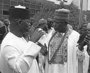 Former Governor of Kogi State, HE Yahaya Adoza Bello (L), Chief Richard Asaje (R)