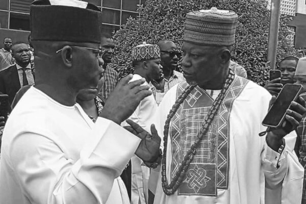 Former Governor of Kogi State, HE Yahaya Adoza Bello (L), Chief Richard Asaje (R)