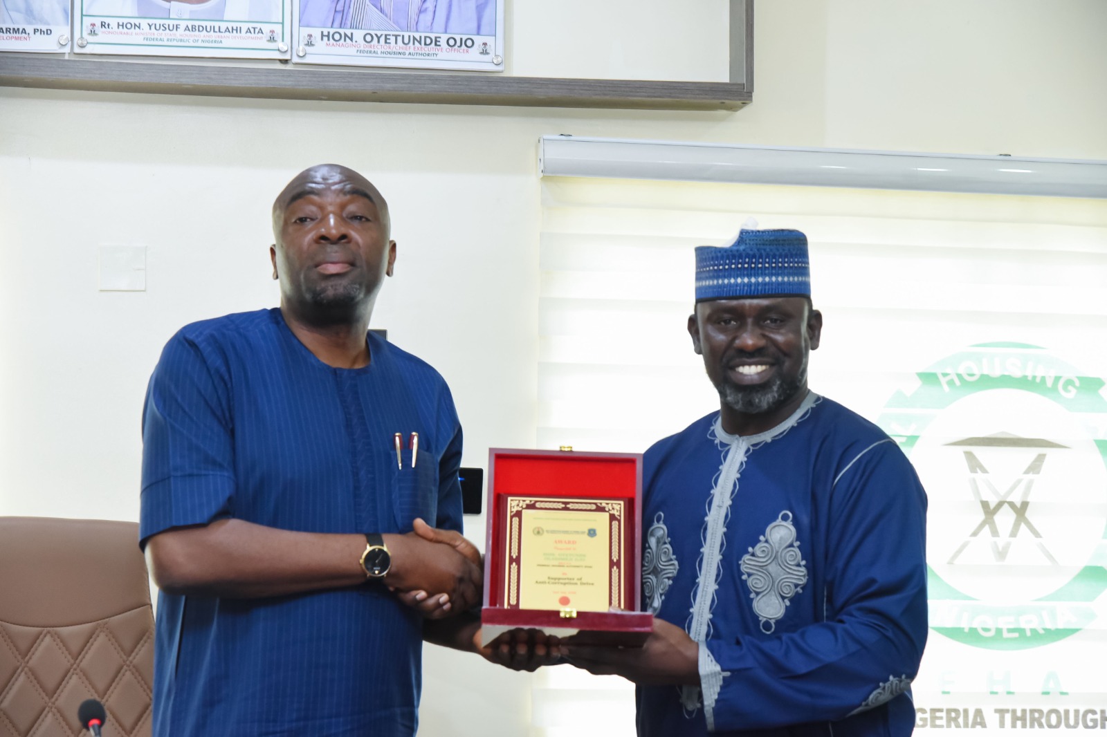 FHA MD Oyetunde Ojo Receives ACAN Anti-Corruption Award in Abuja