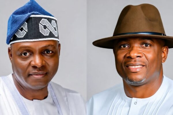 National Chairman of the party, Prof. Nentawe Goshwe Yilwatda and APC candidate for Isoko North State Constituency in the Delta State House of Assembly, Engr. Orobosa Uzuazomaro Ashakah