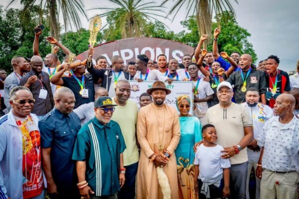 Maurice Ojoede with traditional rulers at Warri Unity Games peace initiative