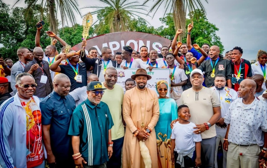 Maurice Ojoede with traditional rulers at Warri Unity Games peace initiative