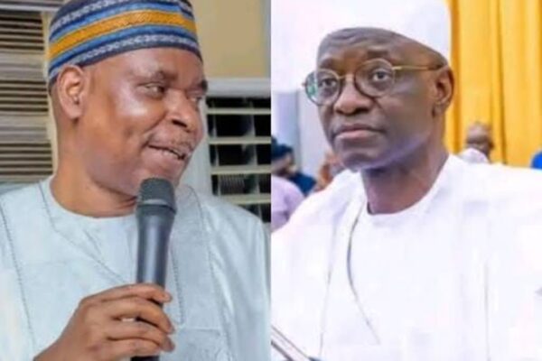 Former Inspector-General of Police, Mohammed Abubakar Adamu and APC governorship candidate, Senator Ahmed Wadada Aliyu.