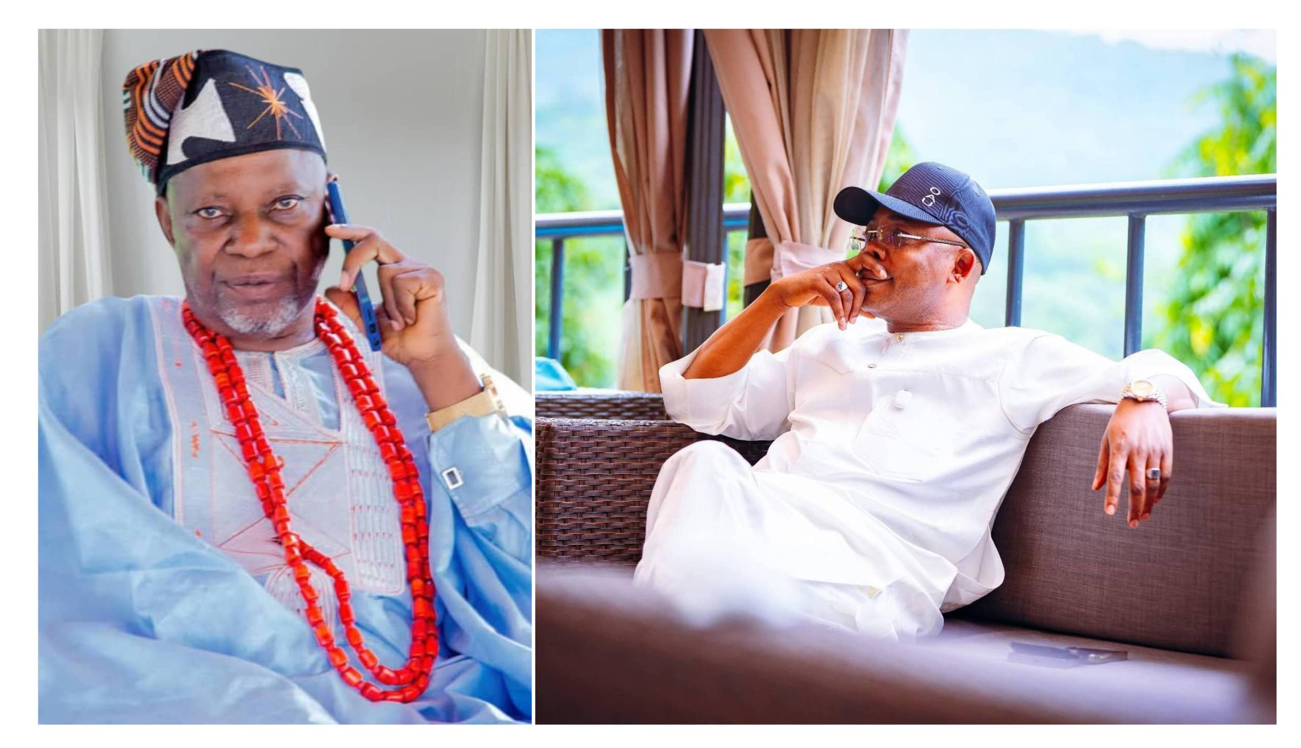 Chief Richard Asaje, Founder/Nat'l Coordinator, Like Minds Alliance Pressure Group (L), Executive Governor of Kogi State, HE, Alh. Ahmed Usman Ododo (R)