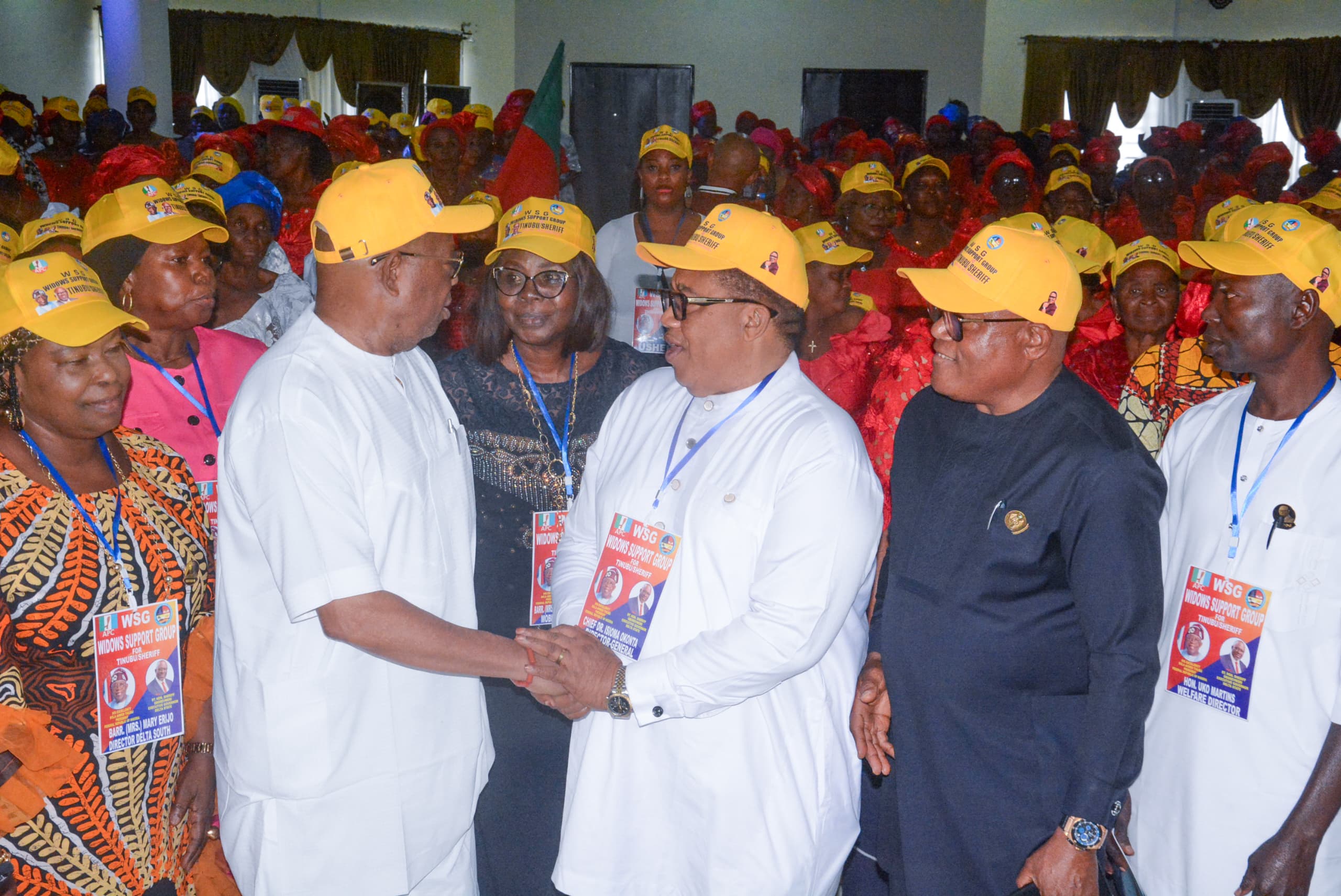 Widows from Delta's three senatorial districts during the inauguration of the Tinubu/Oborevwori Support Group in Asaba.