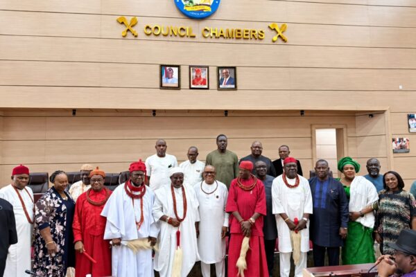 Funkekeme Solomon during Renewed Hope engagement with Delta traditional rulers