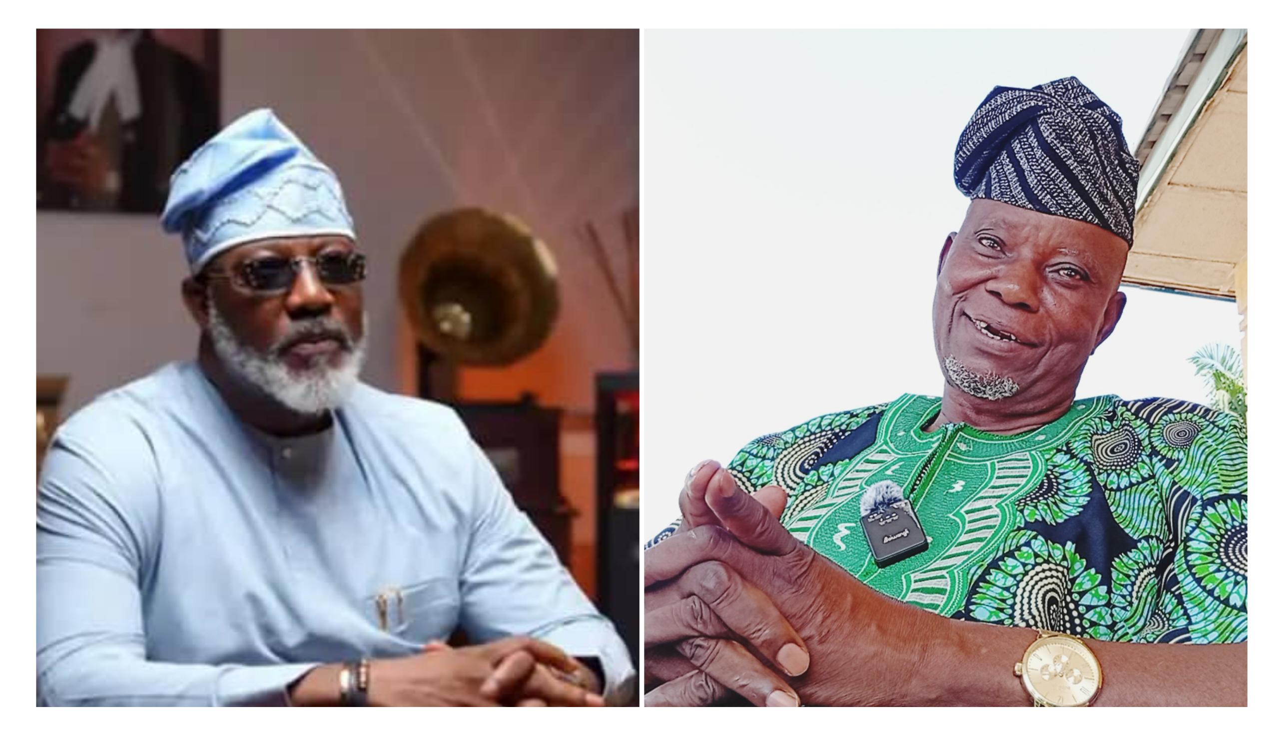 Sen. Dino Melaye (L), Chief Richard Asaje (R)