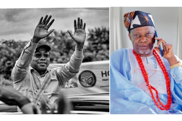 Kogi State Governor, HE Alh. Ahmed Usman Ododo (L), Chief Richard Asaje - Founder/Nat'l Coordinator, Like Minds Alliance Pressure Group (R)