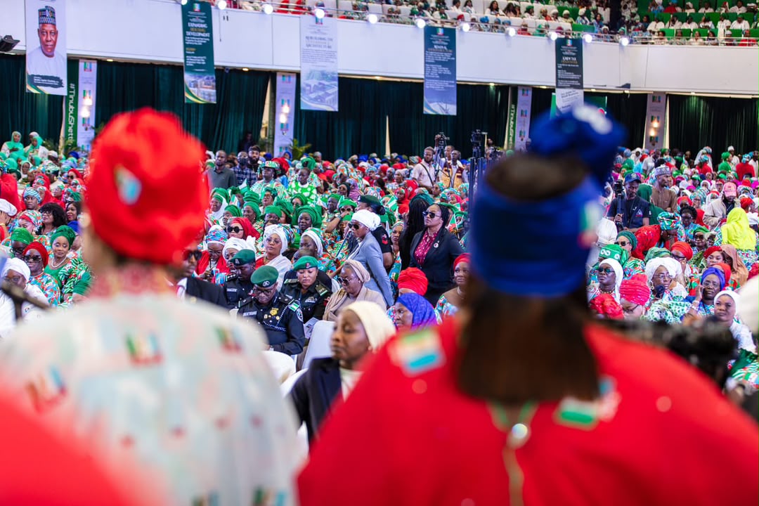 First Lady Oluremi Tinubu and Betta Edu addresses APC women stakeholders during the Abuja summit.
