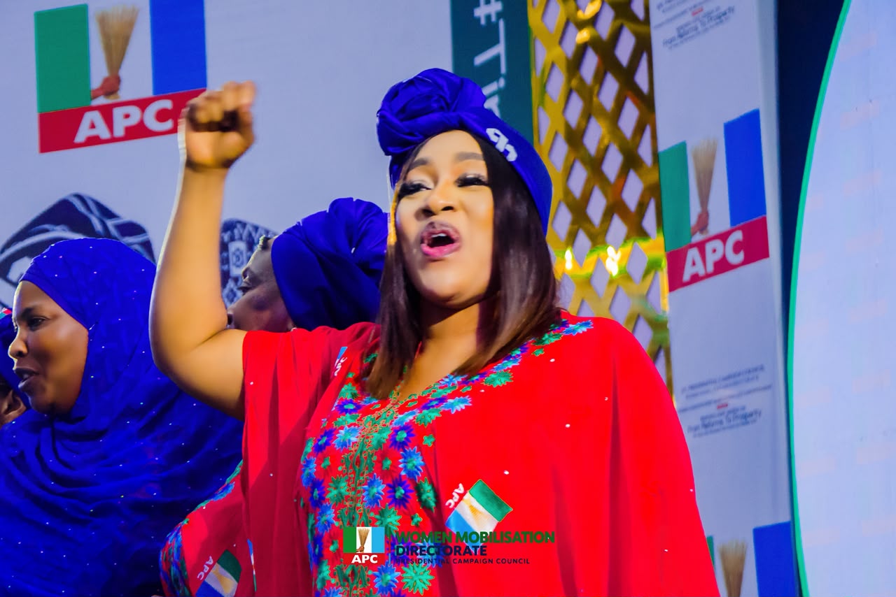 Betta Edu addressing APC women stakeholders in Abuja